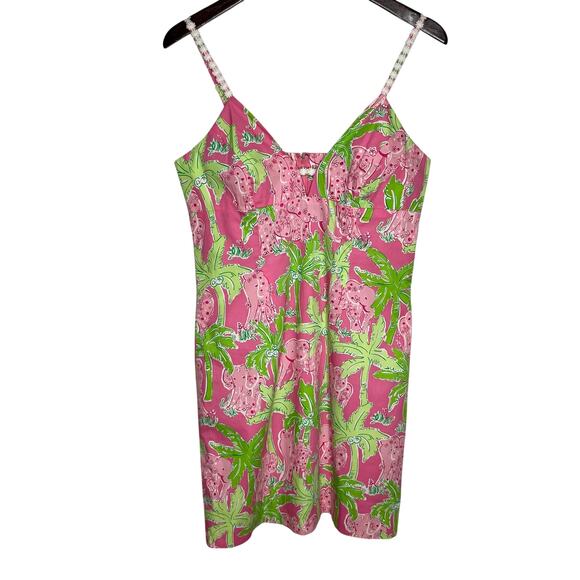Lilly Pulitzer Dresses & Skirts - Vintage Lilly Pulitzer Sleeveless Mini Dress Women 8 Pink Elephant Print